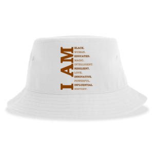 I Am Black Powerful Pride Quote Sustainable Bucket Hat