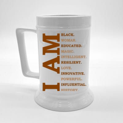 I Am Black Powerful Pride Quote Beer Stein