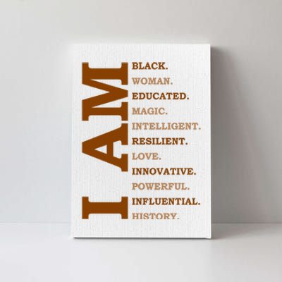 I Am Black Powerful Pride Quote Canvas