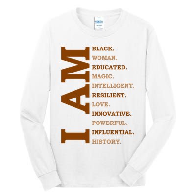 I Am Black Powerful Pride Quote Tall Long Sleeve T-Shirt
