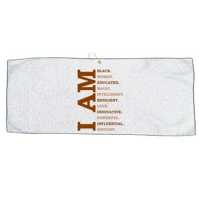 I Am Black Powerful Pride Quote Large Microfiber Waffle Golf Towel
