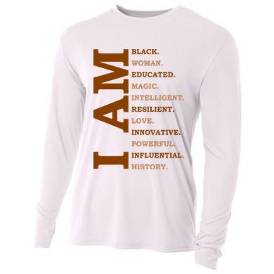 I Am Black Powerful Pride Quote Cooling Performance Long Sleeve Crew