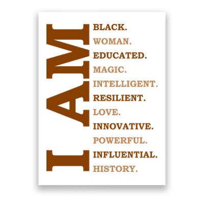 I Am Black Powerful Pride Quote Poster