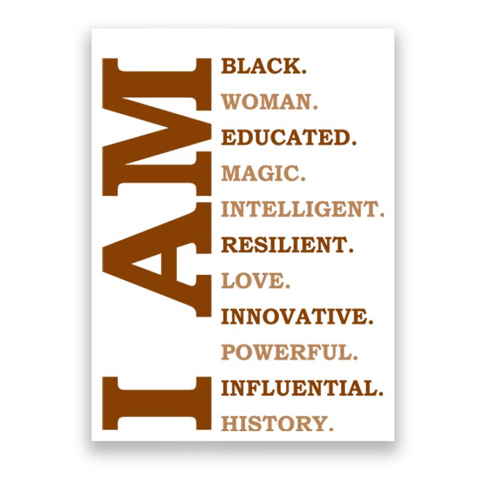 I Am Black Powerful Pride Quote Poster