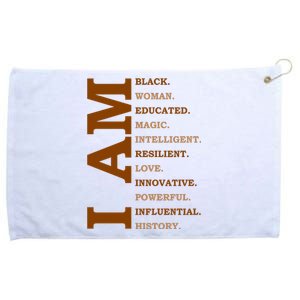 I Am Black Powerful Pride Quote Grommeted Golf Towel