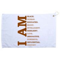 I Am Black Powerful Pride Quote Grommeted Golf Towel