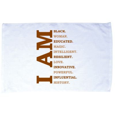 I Am Black Powerful Pride Quote Microfiber Hand Towel