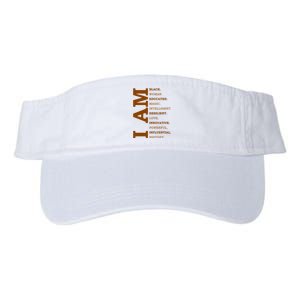 I Am Black Powerful Pride Quote Valucap Bio-Washed Visor