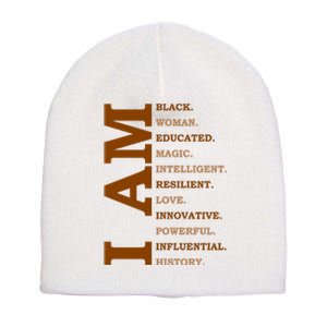 I Am Black Powerful Pride Quote Short Acrylic Beanie