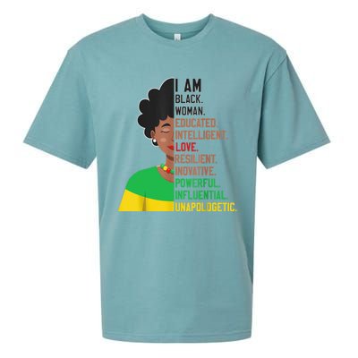 I Am Black Woman Educated Unapologetic African Girl Women Sueded Cloud Jersey T-Shirt