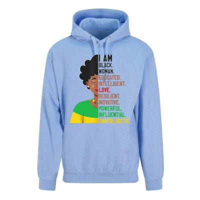 I Am Black Woman Educated Unapologetic African Girl Women Unisex Surf Hoodie