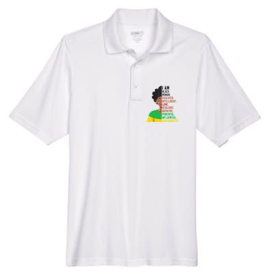 I Am Black Woman Educated Unapologetic African Girl Women Men's Origin Performance Pique Polo