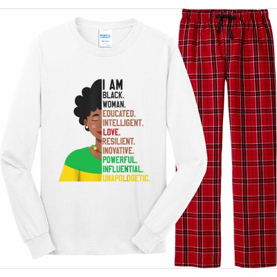 I Am Black Woman Educated Unapologetic African Girl Women Long Sleeve Pajama Set