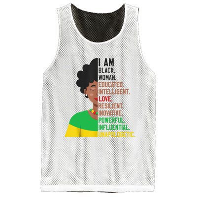 I Am Black Woman Educated Unapologetic African Girl Women Mesh Reversible Basketball Jersey Tank