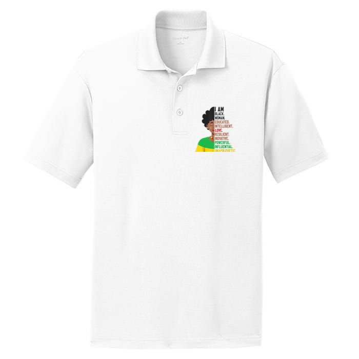 I Am Black Woman Educated Unapologetic African Girl Women PosiCharge RacerMesh Polo