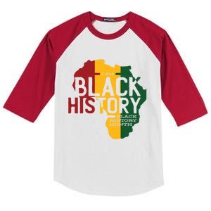 I Am Black History Black History Month Gift Kids Colorblock Raglan Jersey