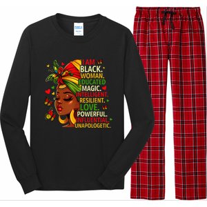 I Am Black Woman Educated Magic Intelligent Melanin Long Sleeve Pajama Set