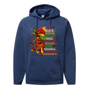 I Am Black Woman Educated Magic Intelligent Melanin Performance Fleece Hoodie