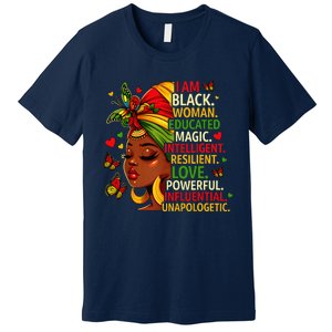 I Am Black Woman Educated Magic Intelligent Melanin Premium T-Shirt