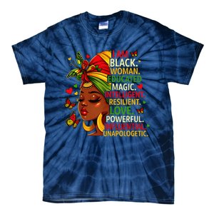 I Am Black Woman Educated Magic Intelligent Melanin Tie-Dye T-Shirt