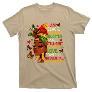 I Am Black Woman Educated Magic Intelligent Melanin T-Shirt