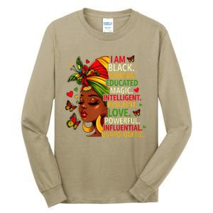 I Am Black Woman Educated Magic Intelligent Melanin Tall Long Sleeve T-Shirt