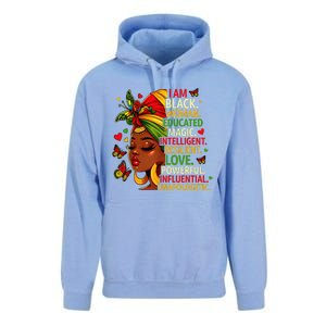 I Am Black Woman Educated Magic Intelligent Melanin Unisex Surf Hoodie