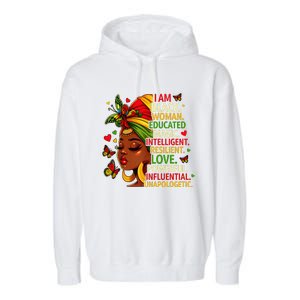 I Am Black Woman Educated Magic Intelligent Melanin Garment-Dyed Fleece Hoodie