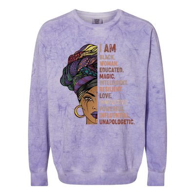 I Am Black Woman Black History Month Unapologetically Colorblast Crewneck Sweatshirt