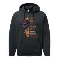 I Am Black Woman Black History Month Unapologetically Performance Fleece Hoodie