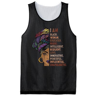 I Am Black Woman Black History Month Unapologetically Mesh Reversible Basketball Jersey Tank