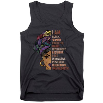 I Am Black Woman Black History Month Unapologetically Tank Top