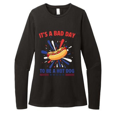 ItS A Bad Day To Be A Hot Dog 4th Of July Usa Fireworks Womens CVC Long Sleeve Shirt