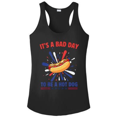 ItS A Bad Day To Be A Hot Dog 4th Of July Usa Fireworks Ladies PosiCharge Competitor Racerback Tank