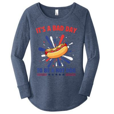 ItS A Bad Day To Be A Hot Dog 4th Of July Usa Fireworks Women's Perfect Tri Tunic Long Sleeve Shirt