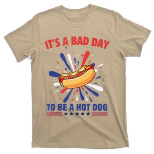 ItS A Bad Day To Be A Hot Dog 4th Of July Usa Fireworks T-Shirt