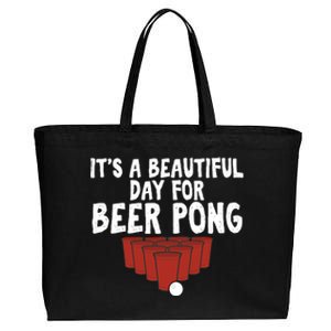 Its A Beautiful Day For Beer Pong Gag Ing Game Cute Gift Cotton Canvas Jumbo Tote