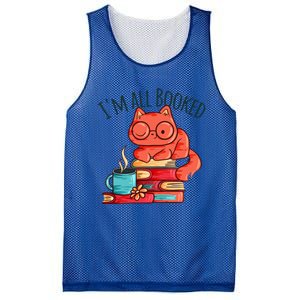 IM All Booked Book Reading Cat Kitten Gift For Readers Gift Mesh Reversible Basketball Jersey Tank