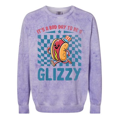 It’S A Bad Day To Be A Glizzy 4th Of July Colorblast Crewneck Sweatshirt