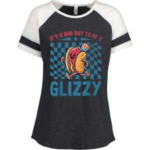 It’S A Bad Day To Be A Glizzy 4th Of July Enza Ladies Jersey Colorblock Tee