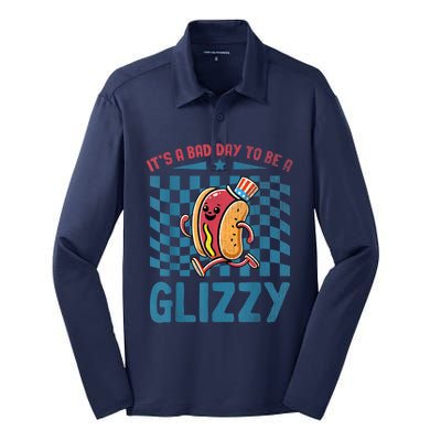 It’S A Bad Day To Be A Glizzy 4th Of July Silk Touch Performance Long Sleeve Polo