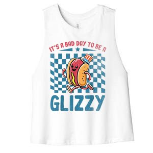 It’S A Bad Day To Be A Glizzy 4th Of July Women's Racerback Cropped Tank