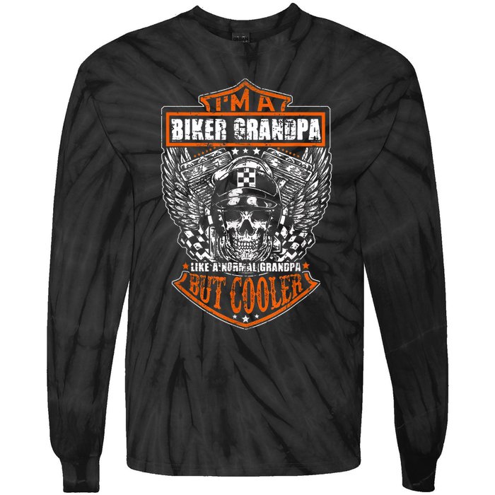 Im A Biker Grandpa Like A Normal Grandpa But Cooler Tie-Dye Long Sleeve Shirt