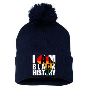 I Am Black History Month Pride Pom Pom 12in Knit Beanie