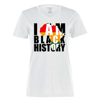 I Am Black History Month Pride Women's Momentum V-Neck T-Shirt