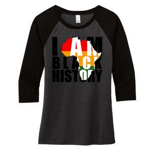 I Am Black History Month Pride Women's Tri-Blend 3/4-Sleeve Raglan Shirt