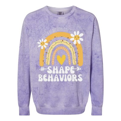 It's A Beautiful Day To Shape Behaviors Autism Awareness Colorblast Crewneck Sweatshirt