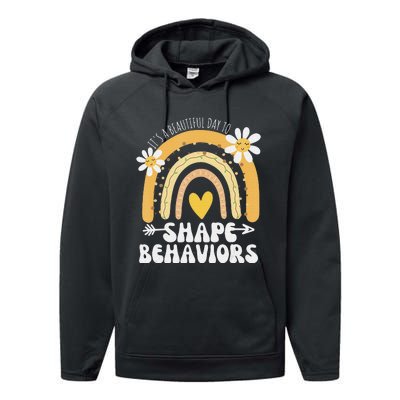 It's A Beautiful Day To Shape Behaviors Autism Awareness Performance Fleece Hoodie