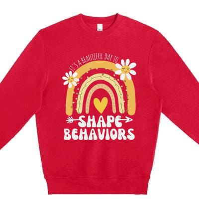 It's A Beautiful Day To Shape Behaviors Autism Awareness Premium Crewneck Sweatshirt