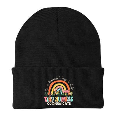 ItS A Beautiful Day To Help Tiny Humans Communicate Slp Knit Cap Winter Beanie